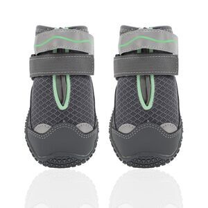4pcs Breathable Mesh Dog Shoes Dog Boots Paw Protectors Dog Boots Gray